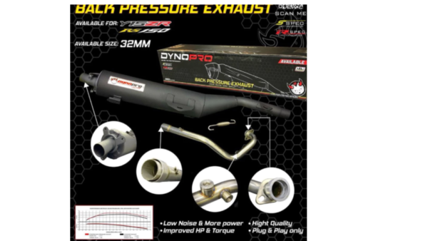 DYNOPRO- EXHAUST 32MM STANDARD OPEN BACK PRESSURE Y15/Y15ZR V1 V2/RS150 - Image 2