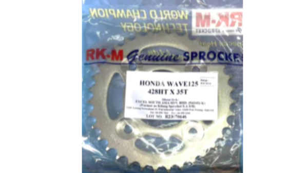 RKM-  428 REAR SPROCKET HONDA W125/DASH/W110/ALPHA/FUTURE
