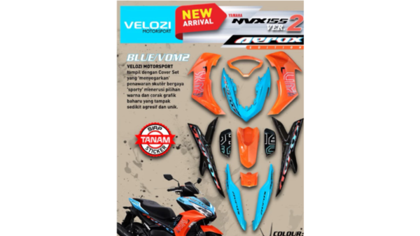 VELOZI- COVERSET RACING DESIGN AEROX YAMAHA NVX155 V2 (ALL COLOUR)