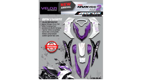 VELOZI- COVERSET RACING DESIGN AEROX YAMAHA NVX155 V2 (ALL COLOUR) - Image 3