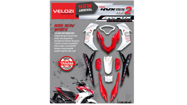 VELOZI- COVERSET RACING DESIGN AEROX YAMAHA NVX155 V2 (ALL COLOUR) - Image 5