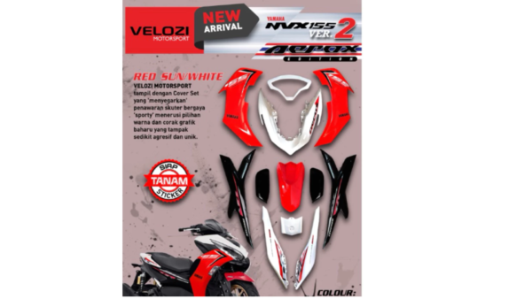 VELOZI- COVERSET RACING DESIGN AEROX YAMAHA NVX155 V2 (ALL COLOUR) - Image 10