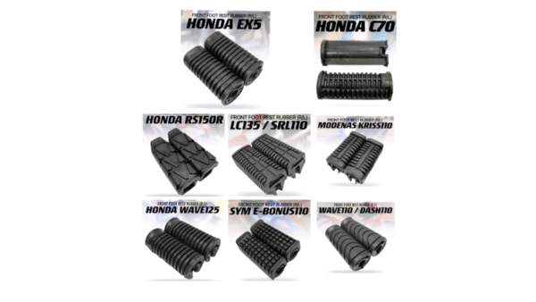 FRONT/REAR FOOTREST RUBBER (ALL MOTOR)